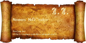 Nemes Nándor névjegykártya